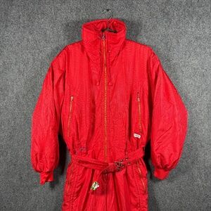 Vintage 80s Steinebronn One Piece Snow Ski Suit Red Size 40